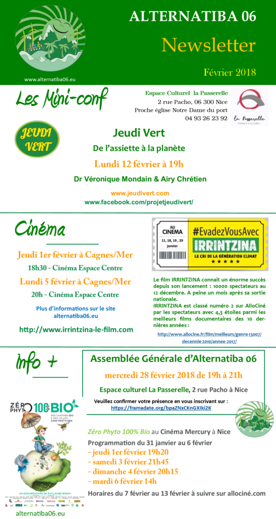 Newsletter Février 2018